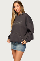 Edikted Rockstar Studded Hoodie