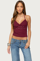 Kairy Studded Halter Top