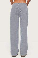 Daja Striped Low Rise Baggy Jeans
