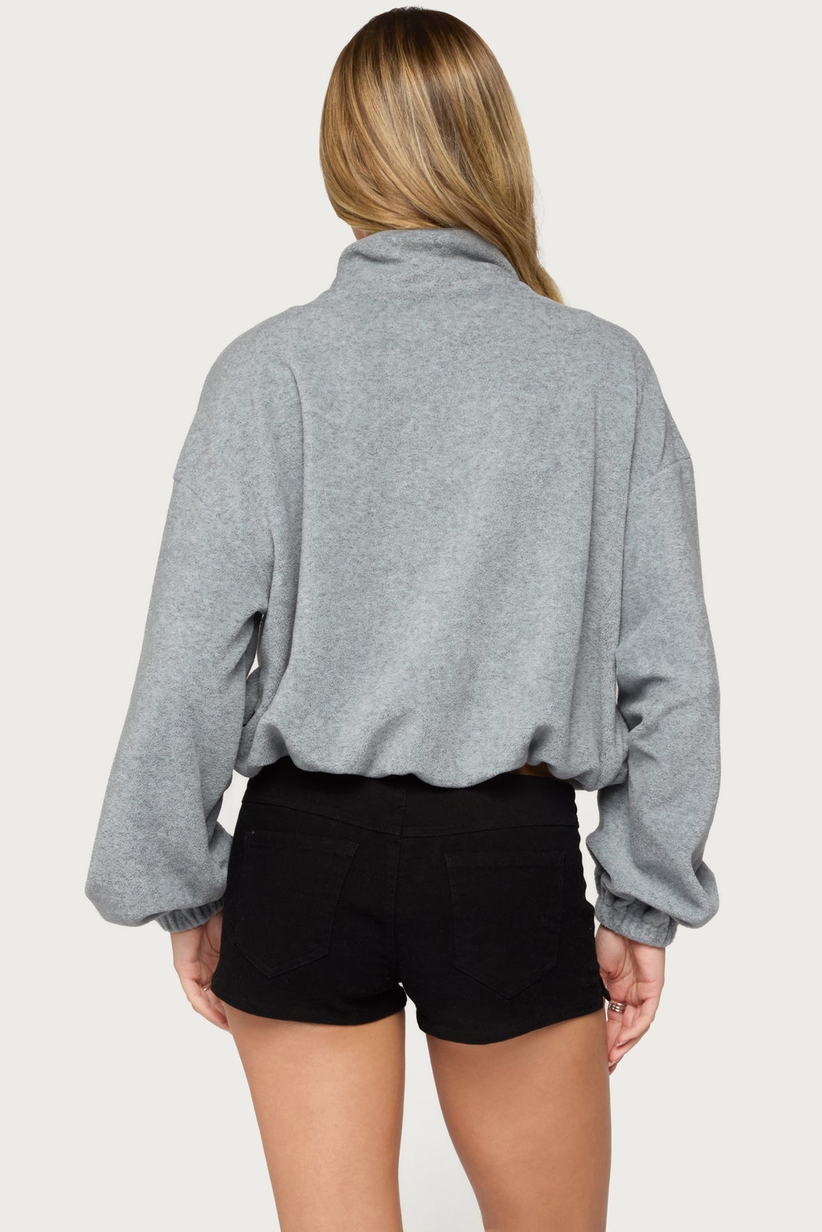 Olysa High Neck Oversized Fleece Jacket