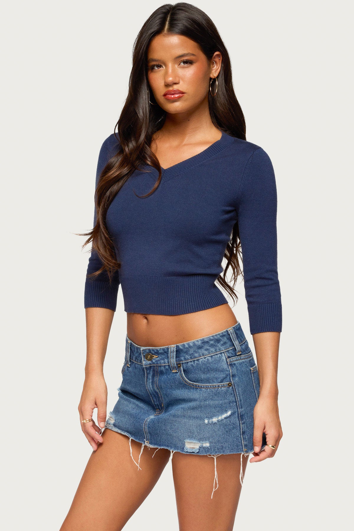 Camren Three-Quarter Sleeve Knit Top