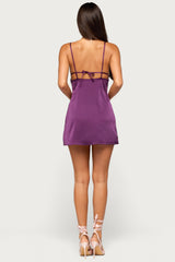 Tannie Lacey Satin Effect Mini Dress