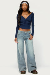 Tacie Long Sleeve Wrap Top