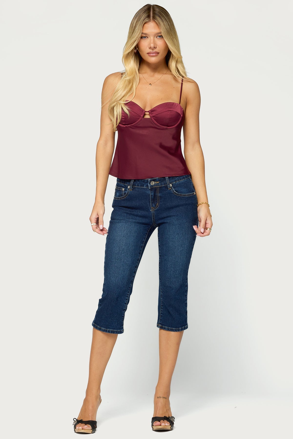 Hessa Satin Effect Cupped Top