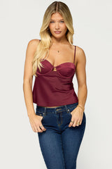 Hessa Satin Effect Cupped Top