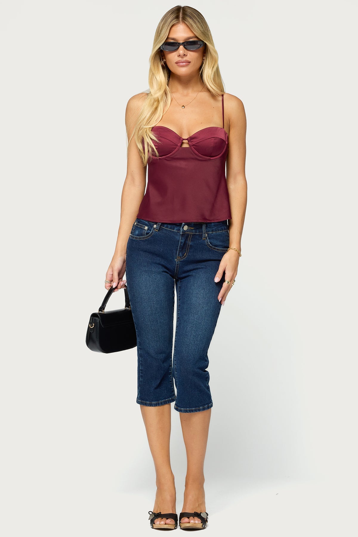 Hessa Satin Effect Cupped Top