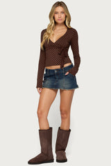 Ilen Polka Dot Wrap Top