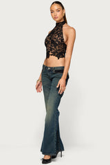 Talista High Neck Lace Halter Top