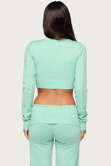 Wanel Cropped Pointelle Cardigan