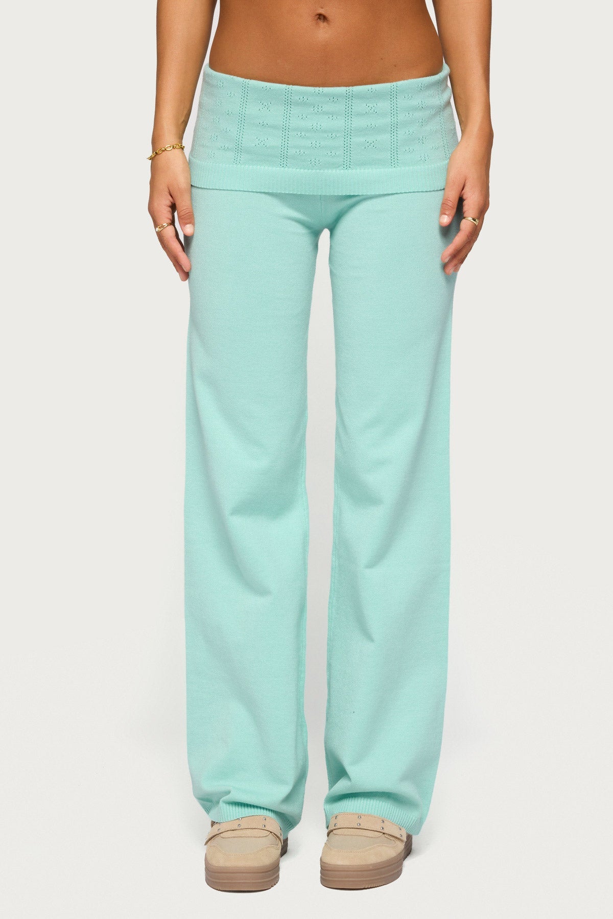Wanel Pointelle Foldover Trousers