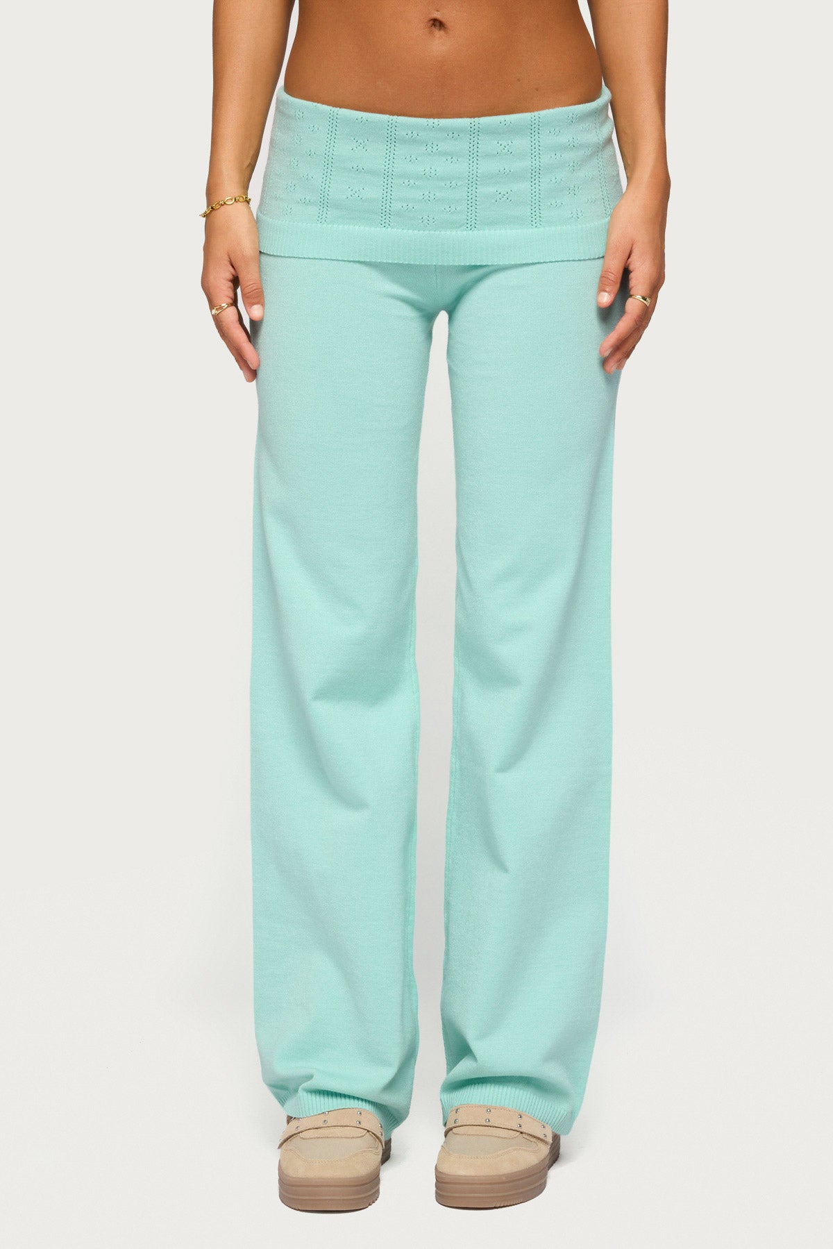 Wanel Pointelle Foldover Trousers
