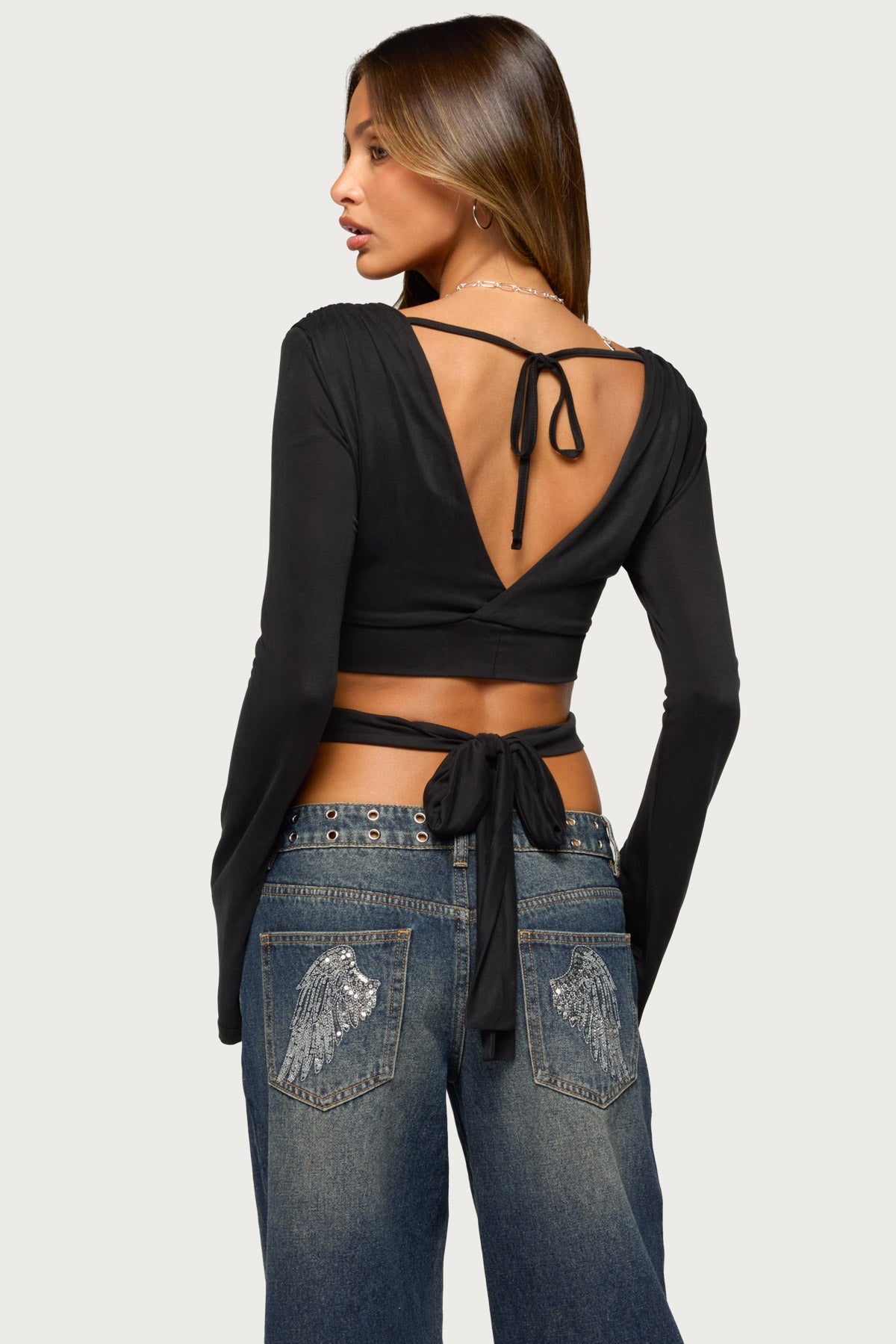 Akari Long Sleeve Wrap Top