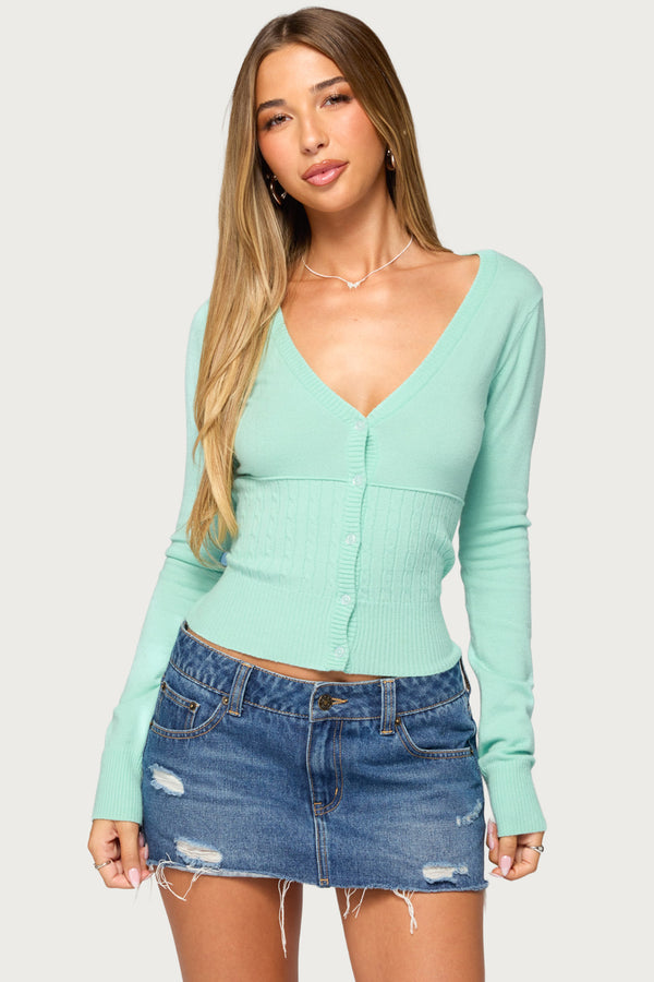Drue Cable Knit Cardigan