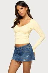 Jima V Neck Long Sleeve Top