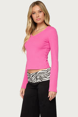 Yasmeen Long Sleeve Waffle Top
