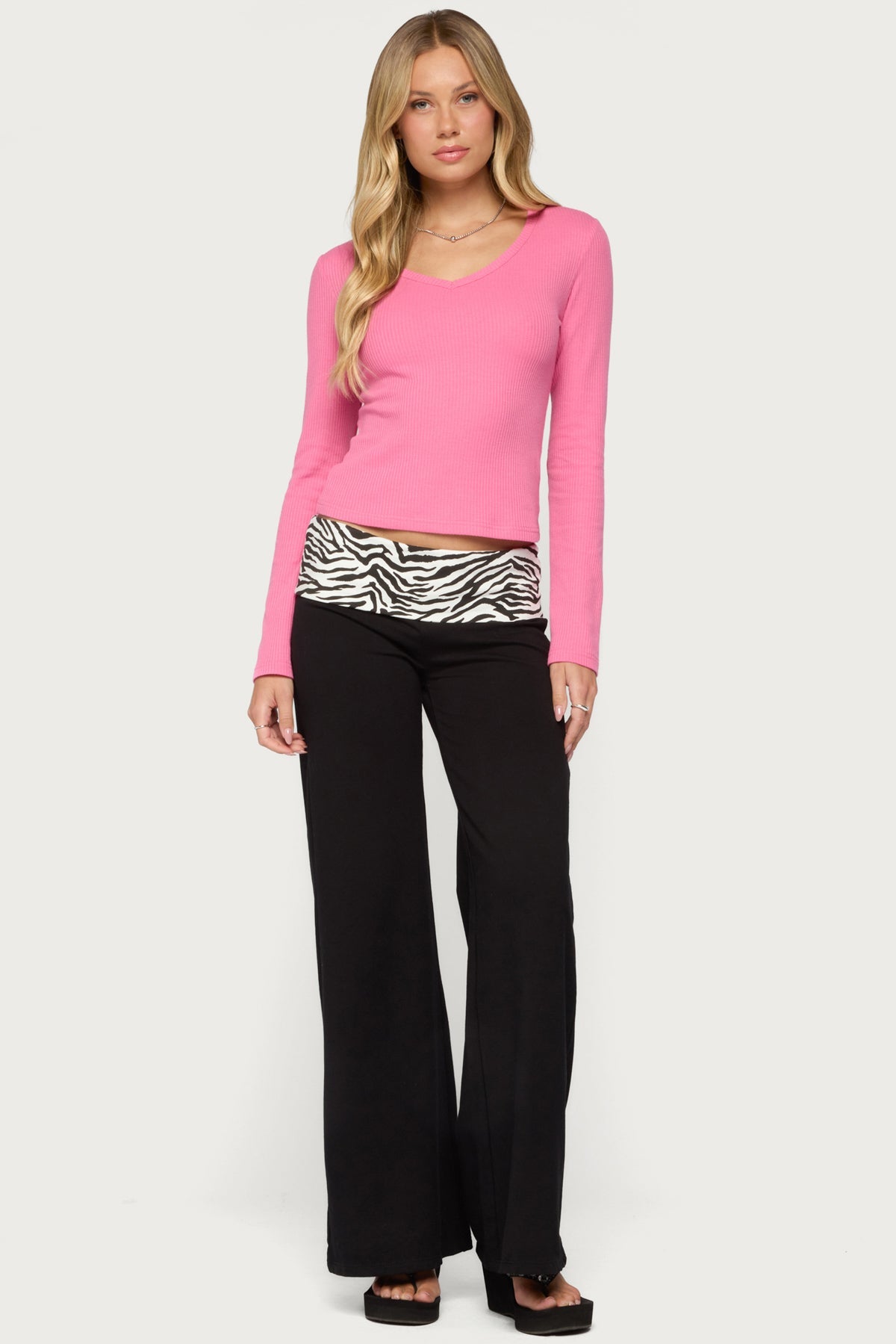 Kylee Zebra Foldover Trousers