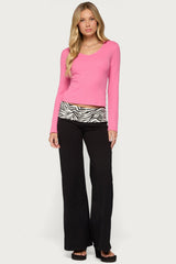 Kylee Zebra Foldover Trousers