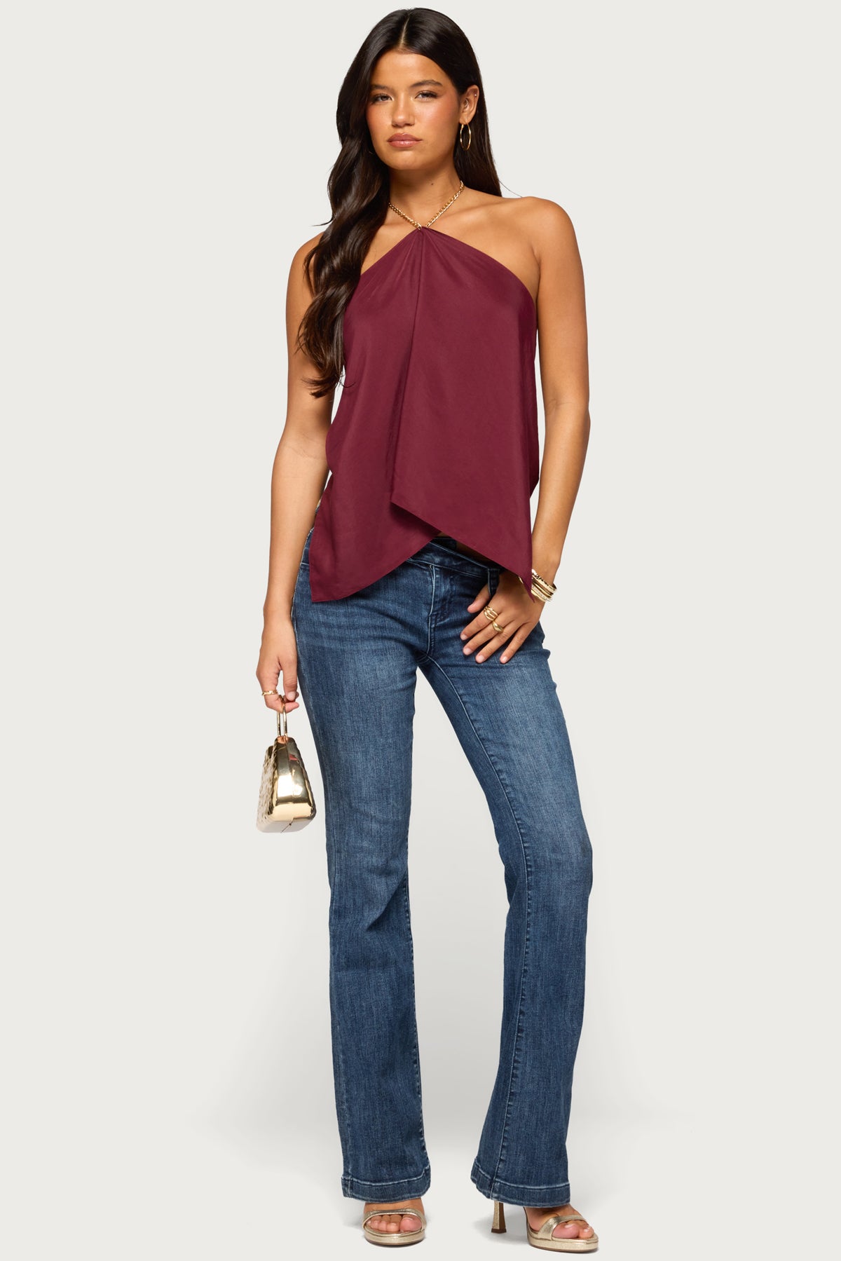 Elni Chain Backless Halter Top