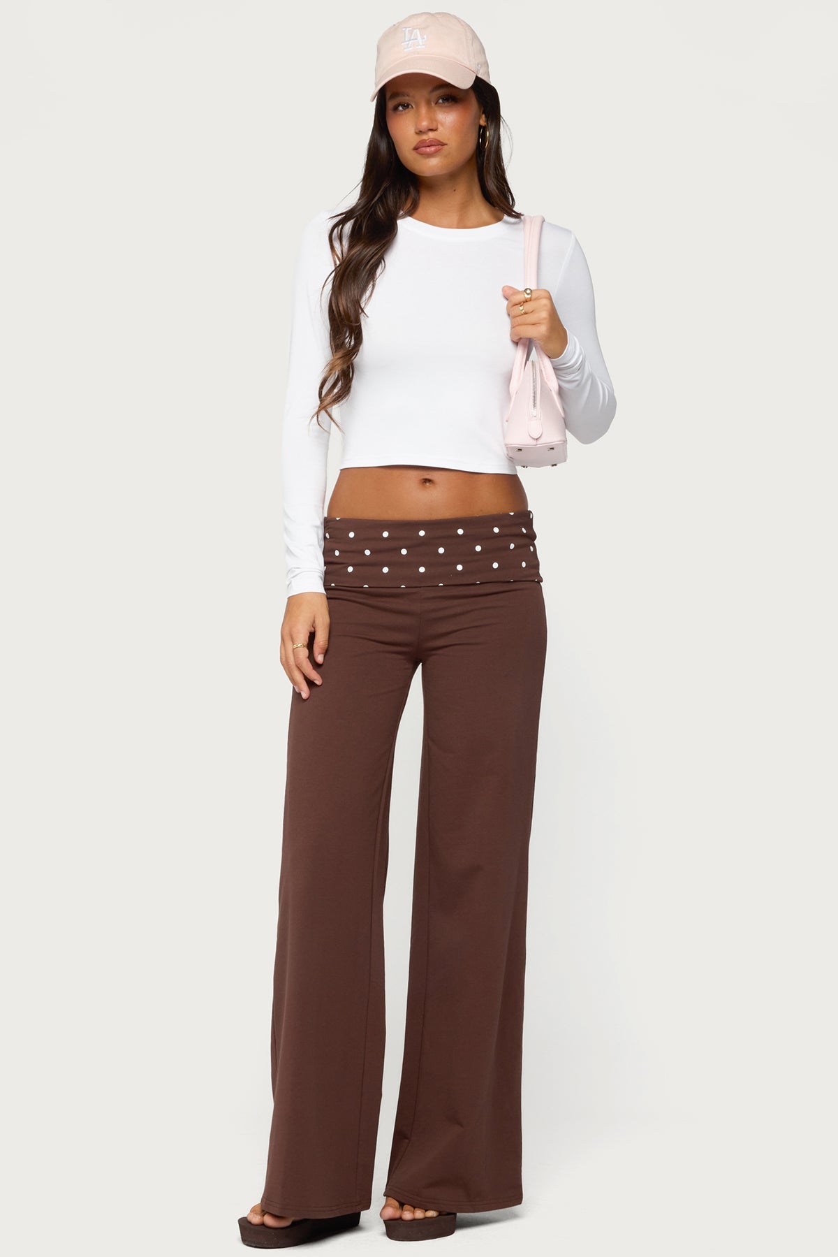 Reeva Polka Dot Foldover Trousers