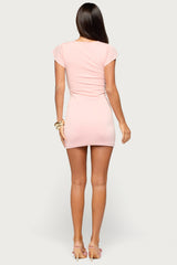Herlina Flutter V Neck Mini Dress