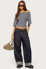 Jadan Striped Off Shoulder Top
