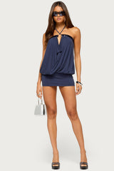 Laiva Cowl Neck Sequin Mini Dress