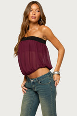 Ulke Chiffon Strapless Tube Top