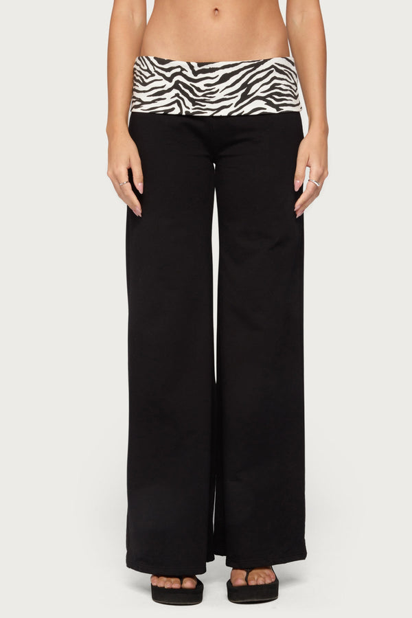 Kylee Zebra Foldover Trousers