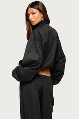 Corinne Nylon Oversized High Neck Jacket