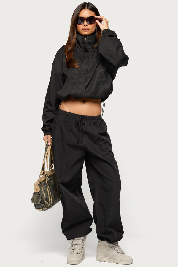 Corinne Nylon Oversized High Neck Jacket