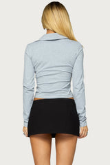 Taeva Collared V Neck Top