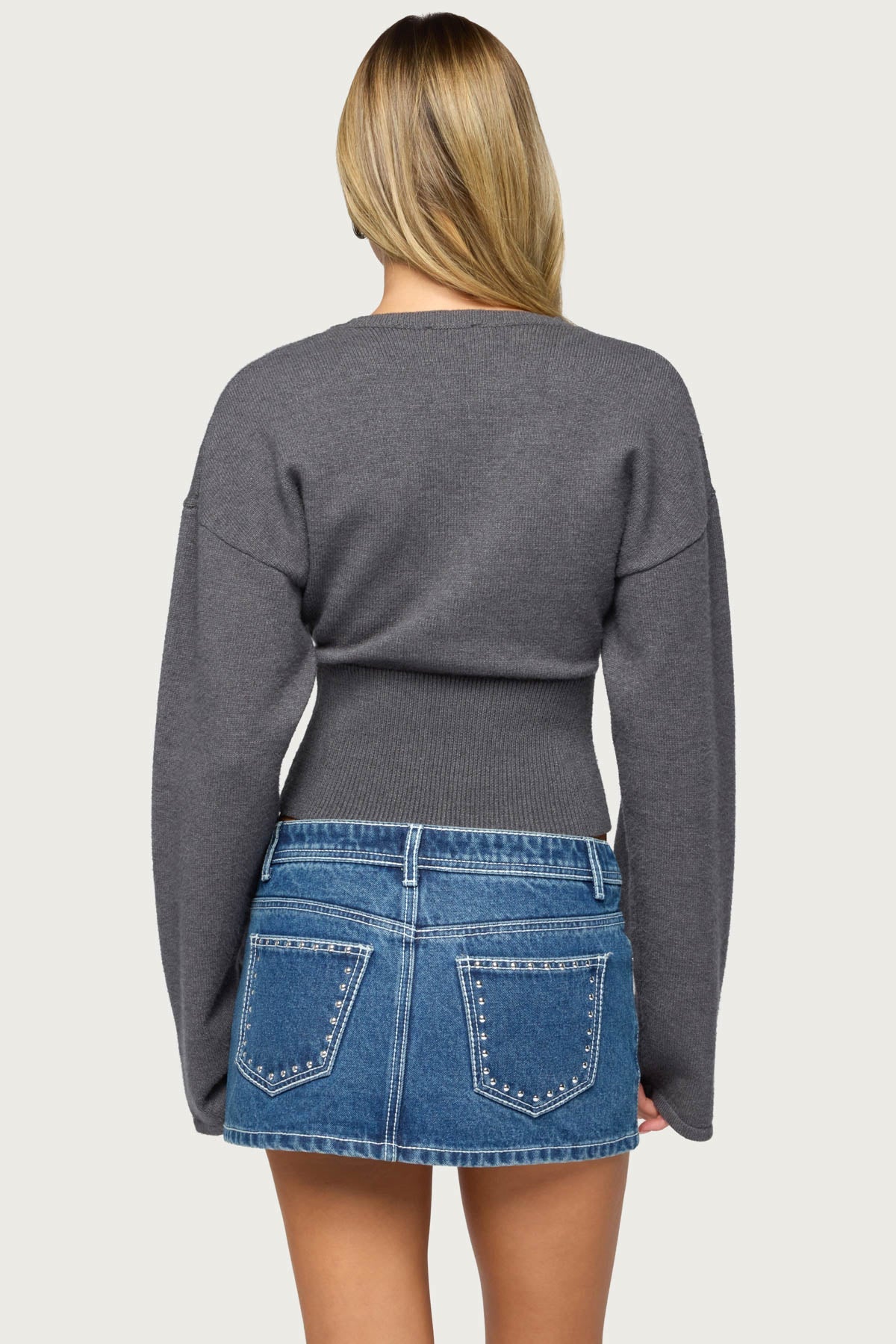Sena Long Flared Sleeve Knit Top