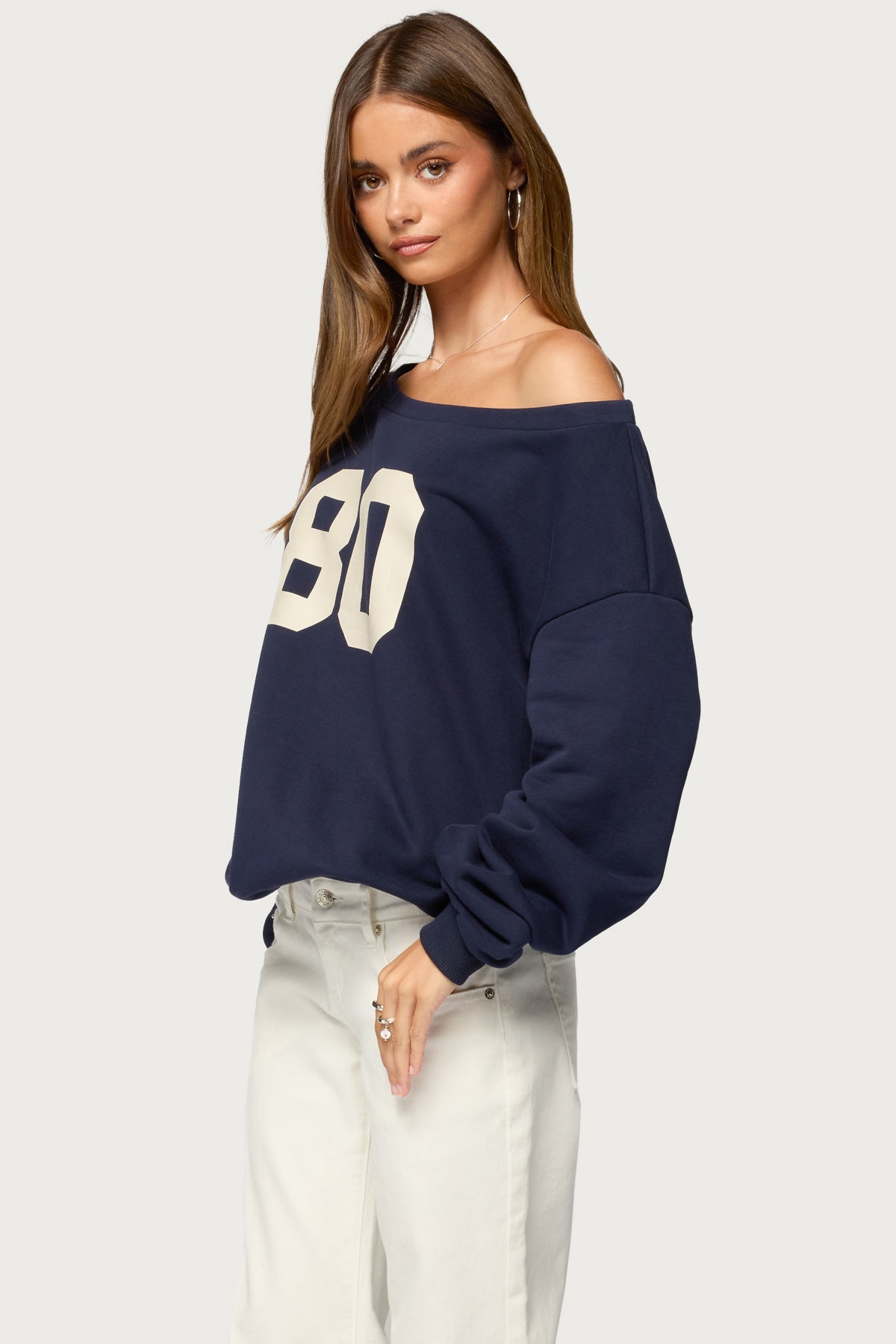 80 Girl Off Shoulder Sweatshirt