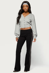 Jiara Balloon Sleeve V Neck Cardigan