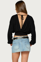 Nadalie Long Sleeve Wrap Top