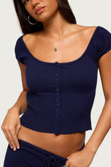 Alkira Button Up Knit Top