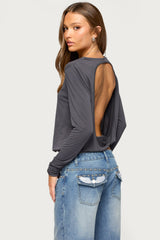 Kinslee Backless Long Sleeve Top
