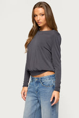 Kinslee Backless Long Sleeve Top