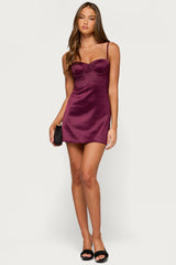 Braelee Satin Effect Mini Dresss