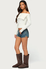 Saeva Off Shoulder Cable Knit Sweater