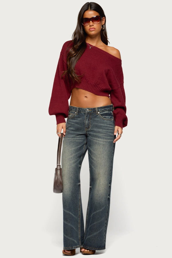Karsen Off Shoulder Cropped Sweater