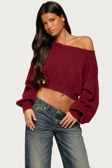 Karsen Off Shoulder Cropped Sweater