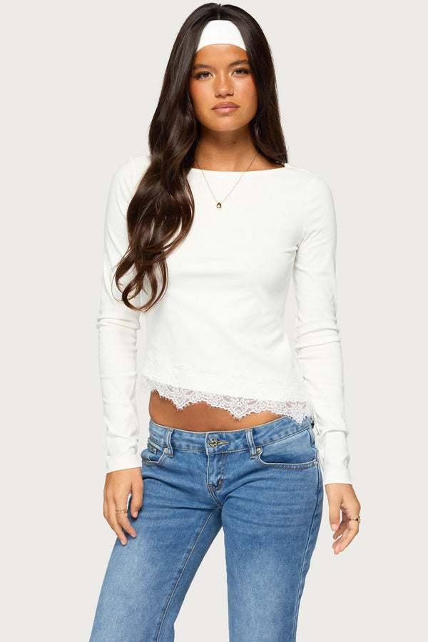 Harlen Lacey Asymmetric Long Sleeve Top view 1