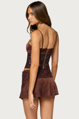 Kya Lacey Satin Effect Corset