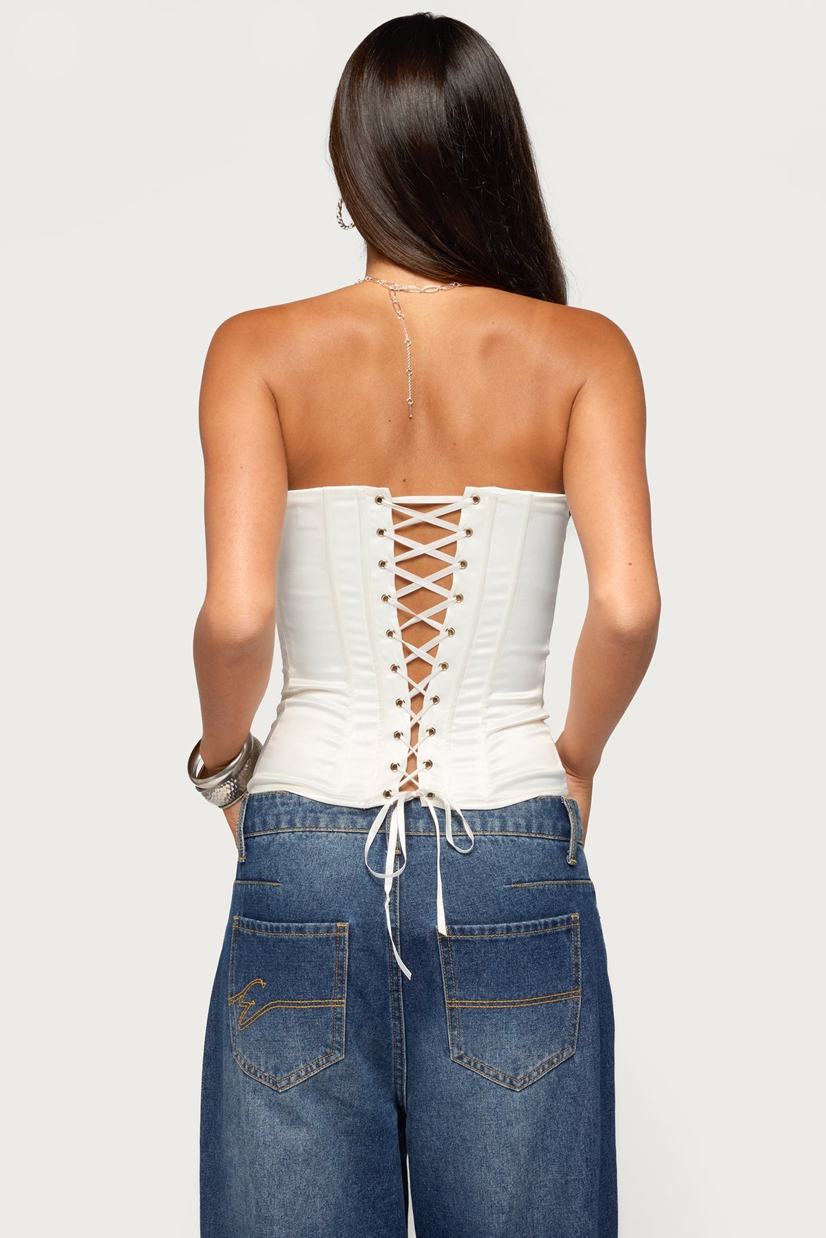 Emberlyn Strapless Lace Up Corset