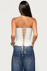 Emberlyn Strapless Lace Up Corset