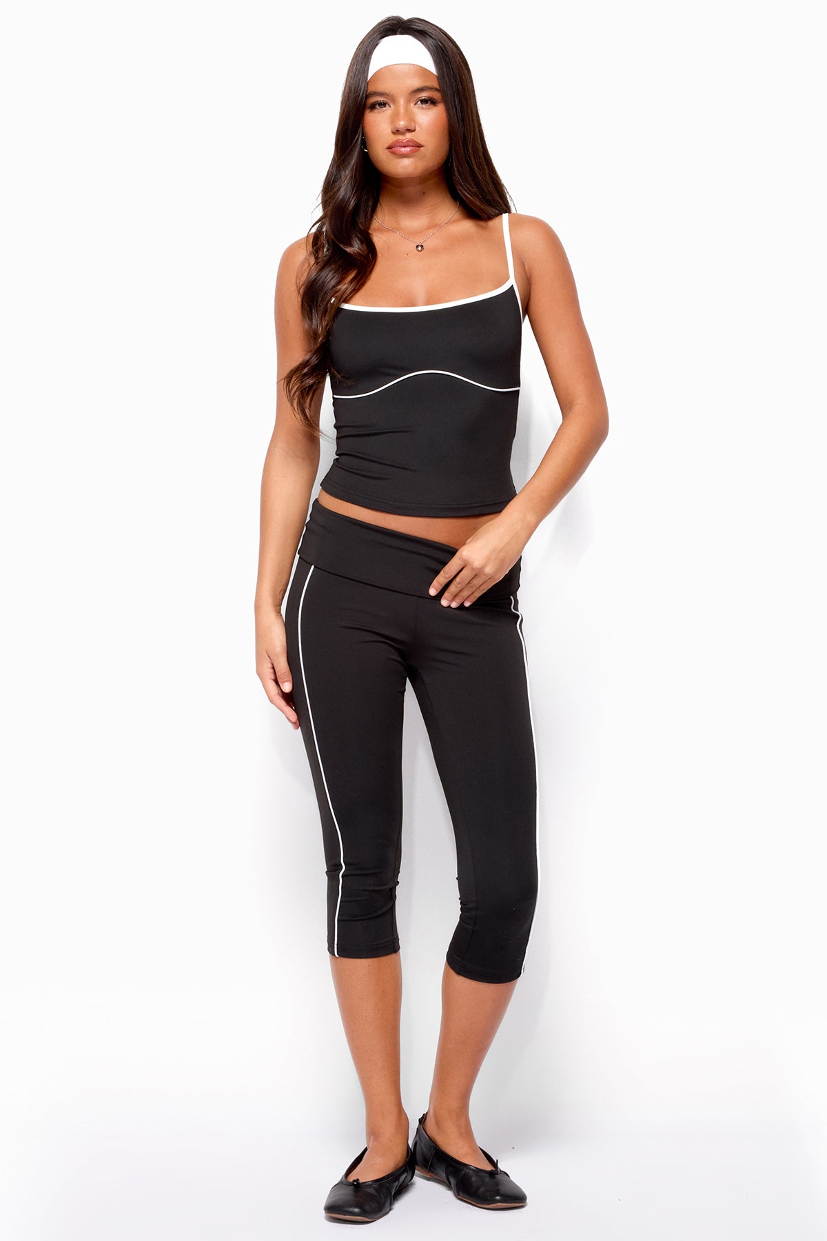 Halleigh Stripey Foldover Capri Trousers