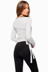 Adalynn Stripey Wrap Top