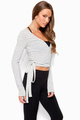 Adalynn Stripey Wrap Top