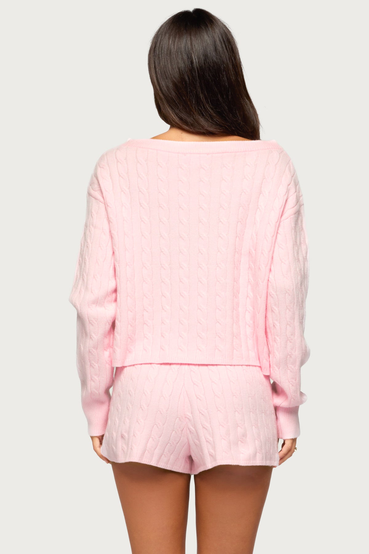 Coralee Off Shoulder Cable Knit Sweater